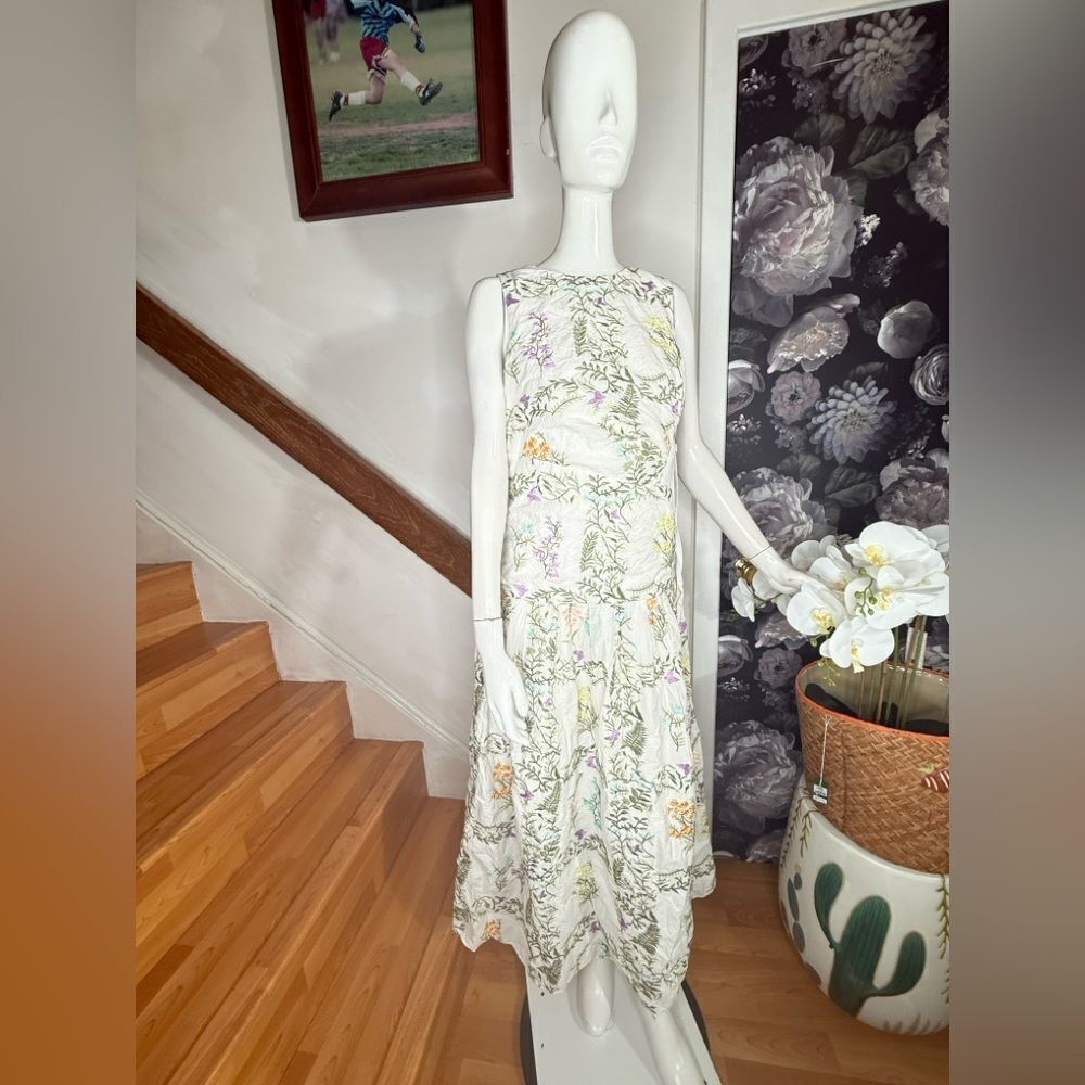 Anthropologie Forever That Girl Drop-Waist Floral Cutout Maxi Dress / size S - Picture 9 of 12